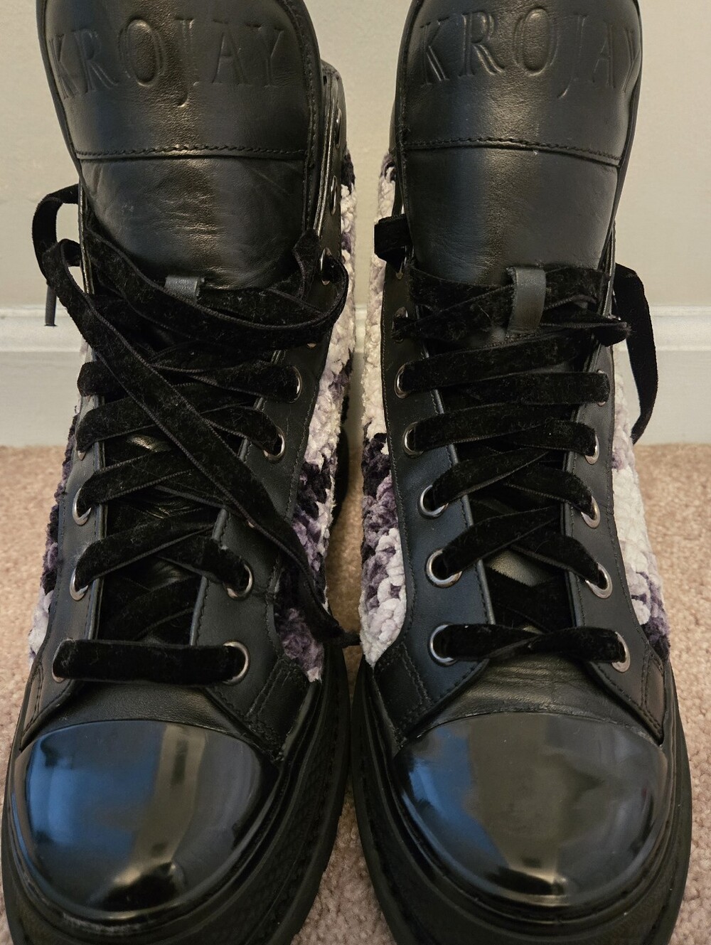 Krojay Womens Onyx Knit High-Top Platform Sneakers, Size 9 - Picture 7 of 7